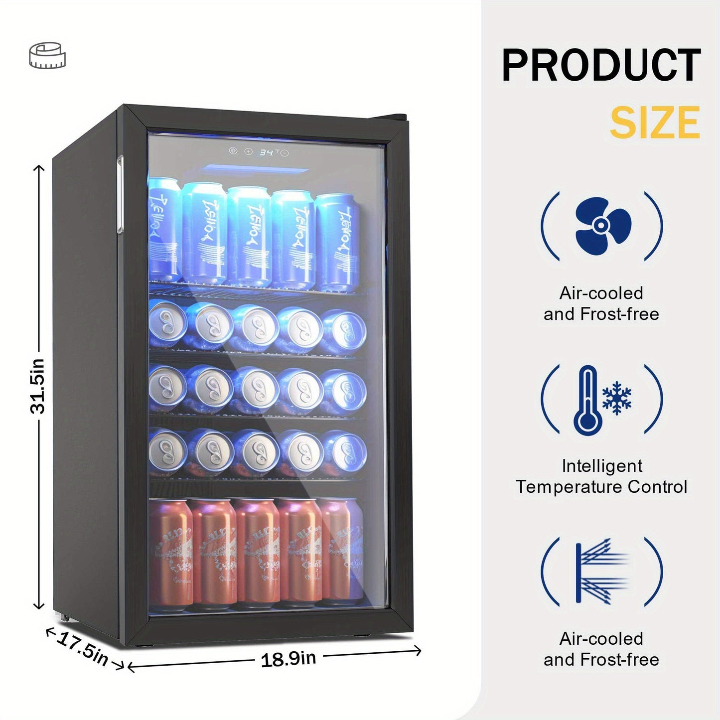 126 Can Mini-Fridge With Glass Door