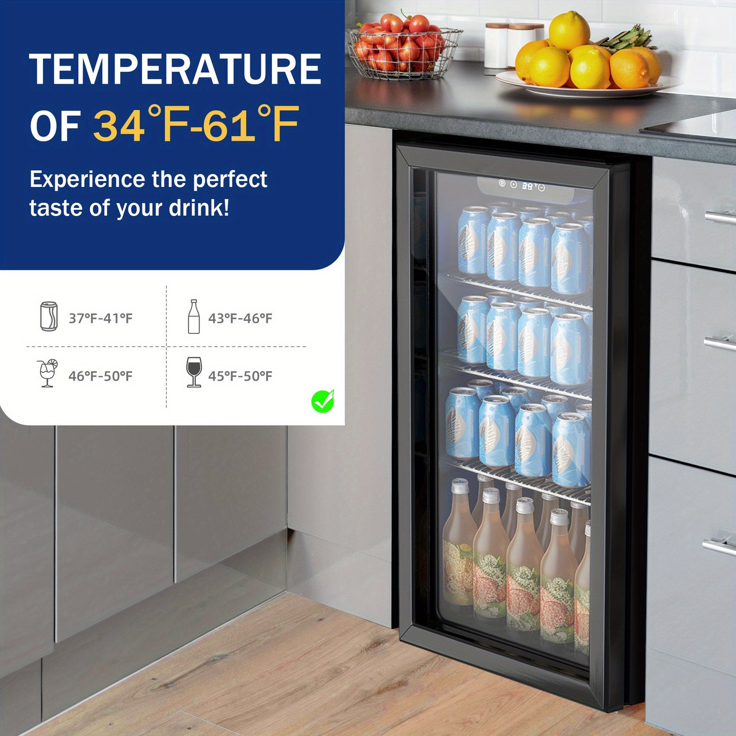 126 Can Mini-Fridge With Glass Door