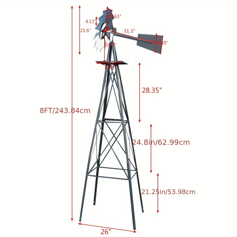 8-FT Outdoor Garden Windmill