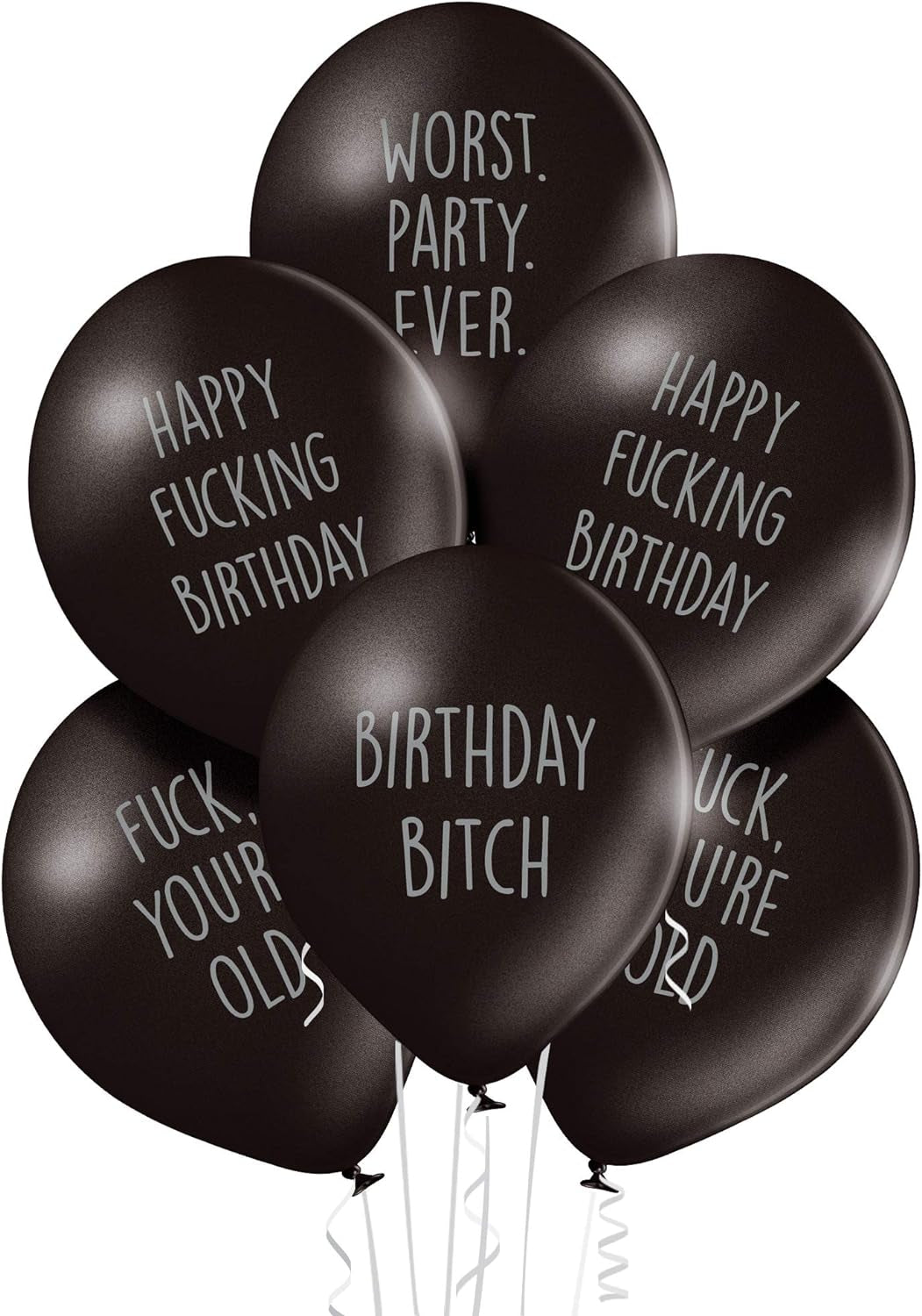 Abusive Adult Birthday Balloons - Pack of 12