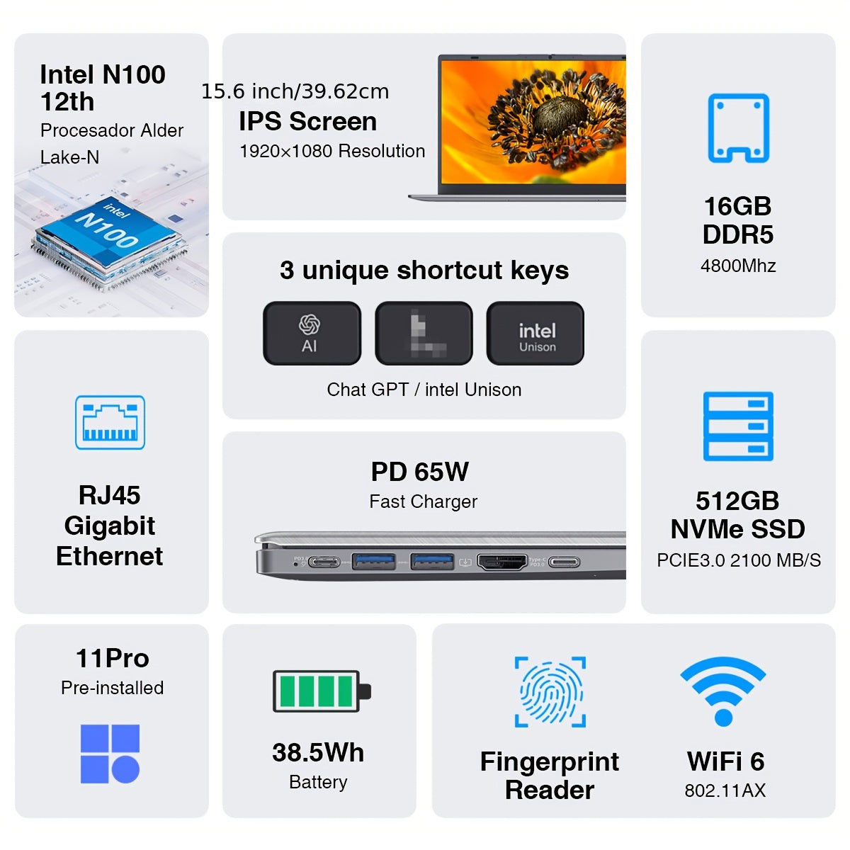 15.6" Windows 11 Pro Laptop