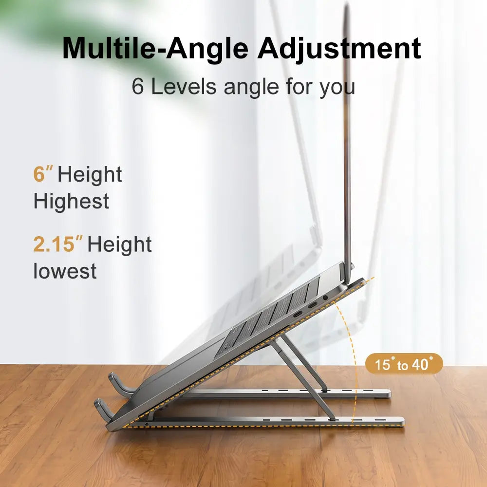 Foldable Aluminum Portable Laptop Stand for MacBook & PC