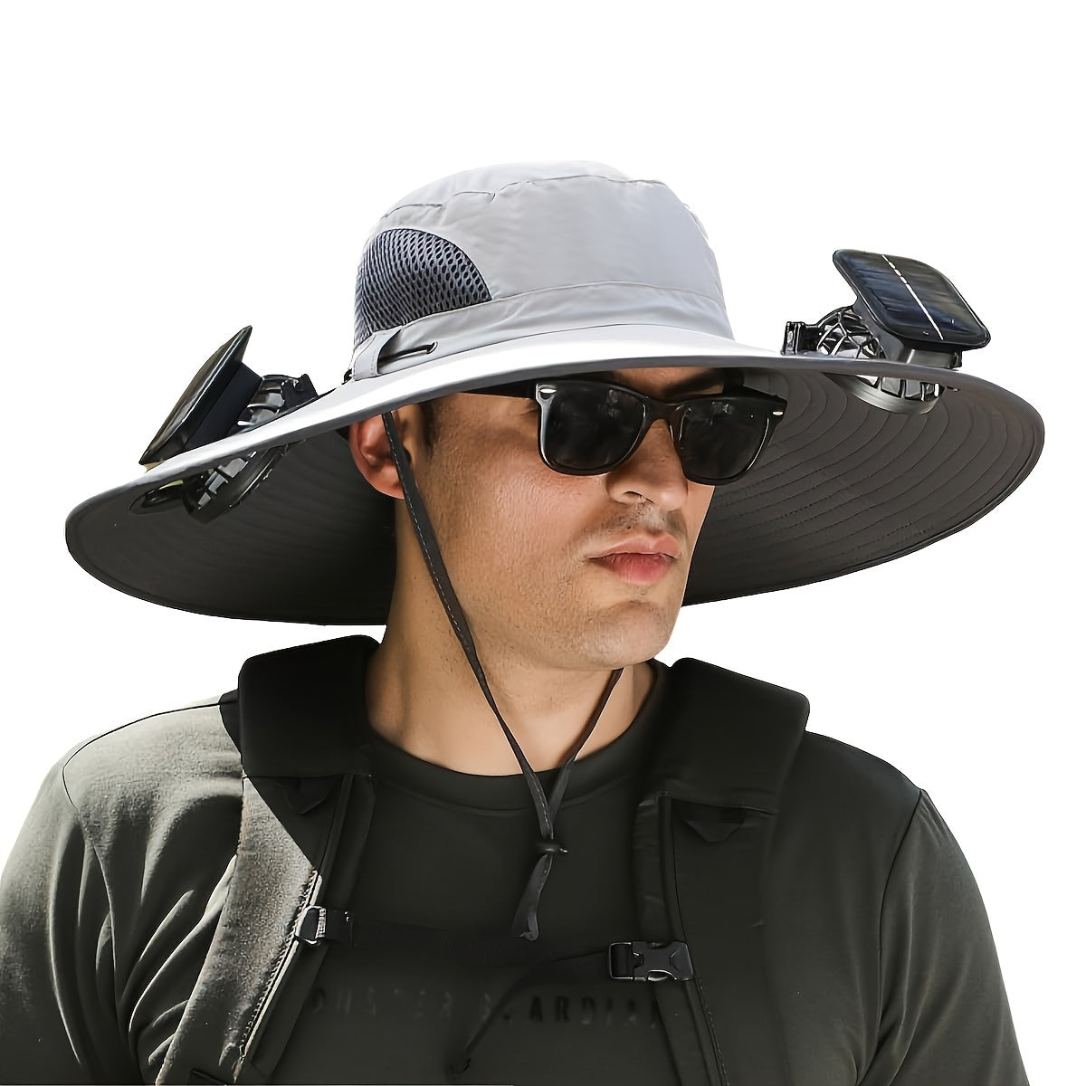 Solar-Powered Wide Brim Fishing Hat – Outdoor Sun Protection With Fan (Solar2025 NEW)