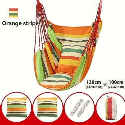 Canvas Swing Hanging Chair with Pillow and Cushion