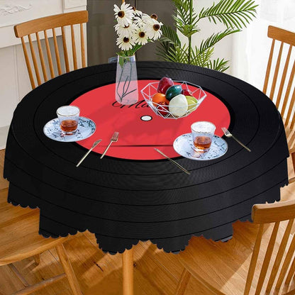 60" Vinyl Record Round Tablecloth