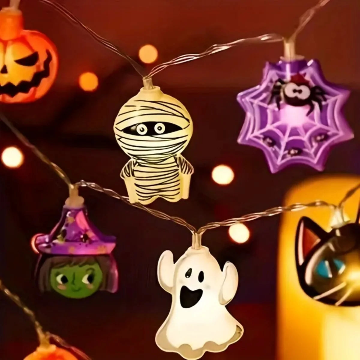 Halloween String Lights with Spooky Shapes