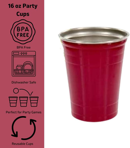 D'Eco 16 Oz Reusable Red Party Cups