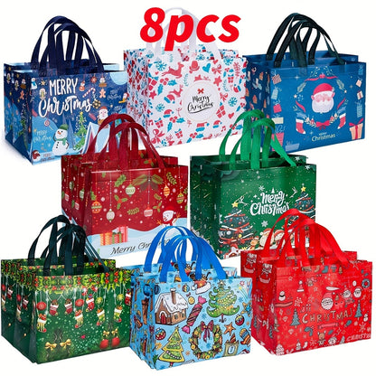 Ho Ho Ho! Reusable Christmas Gift Bags - 8/16 Pack