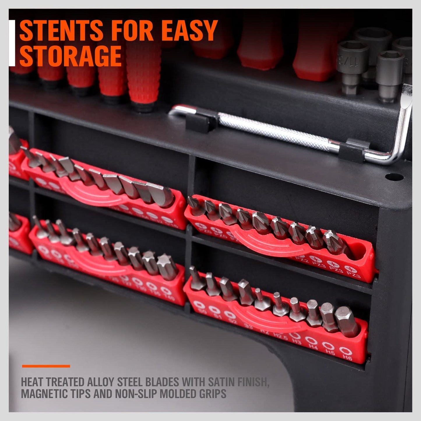 102pc Magnetic Screwdriver Set with Racking