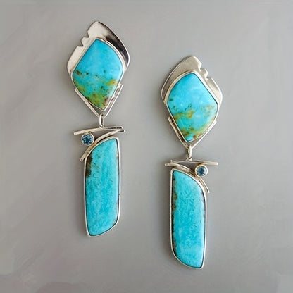 Men's Vintage Turquoise Stone Earrings