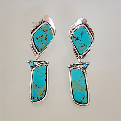 Men's Vintage Turquoise Stone Earrings