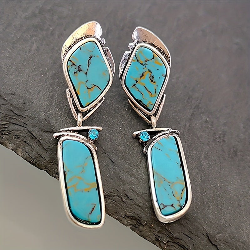 Men's Vintage Turquoise Stone Earrings