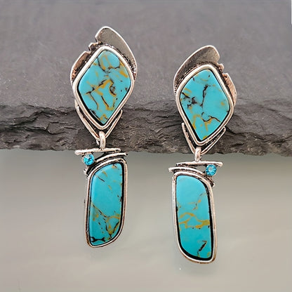 Men's Vintage Turquoise Stone Earrings