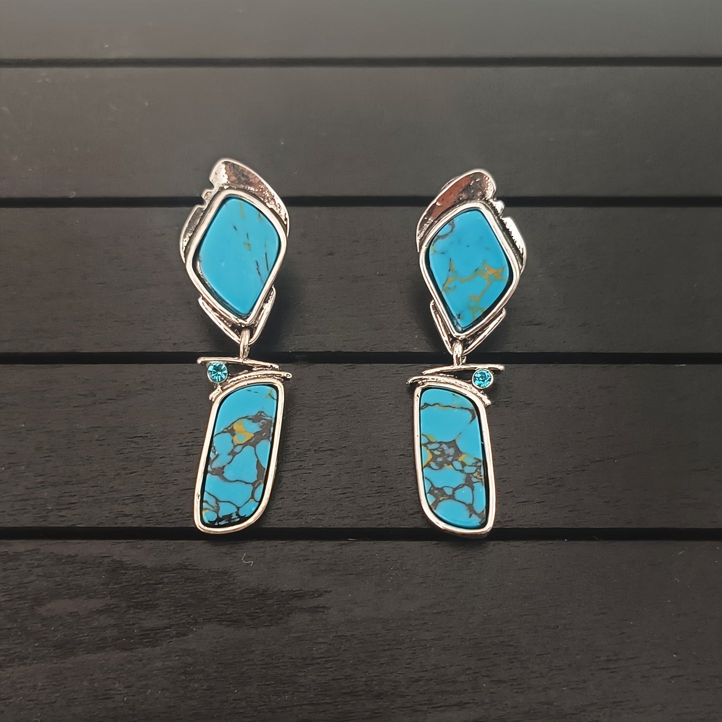 Men's Vintage Turquoise Stone Earrings