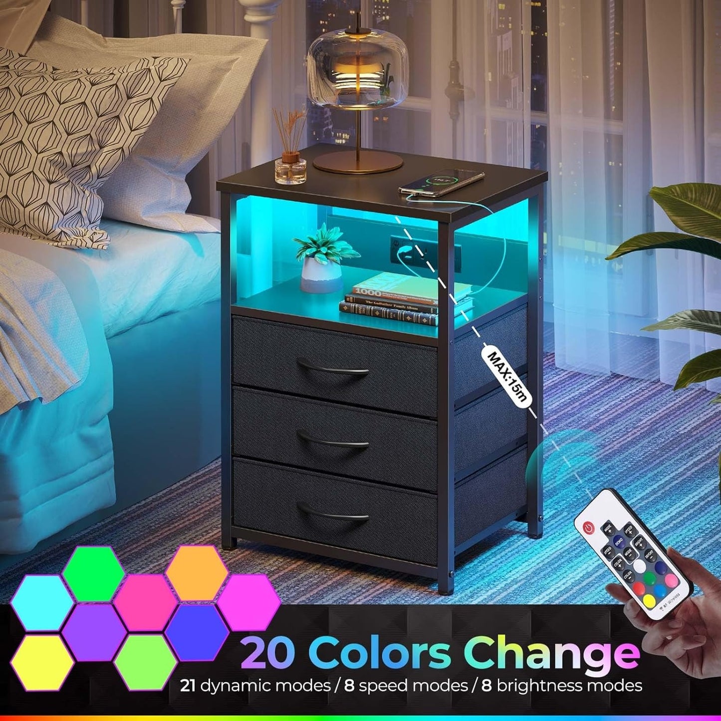 Nightstand Charging Station with LED