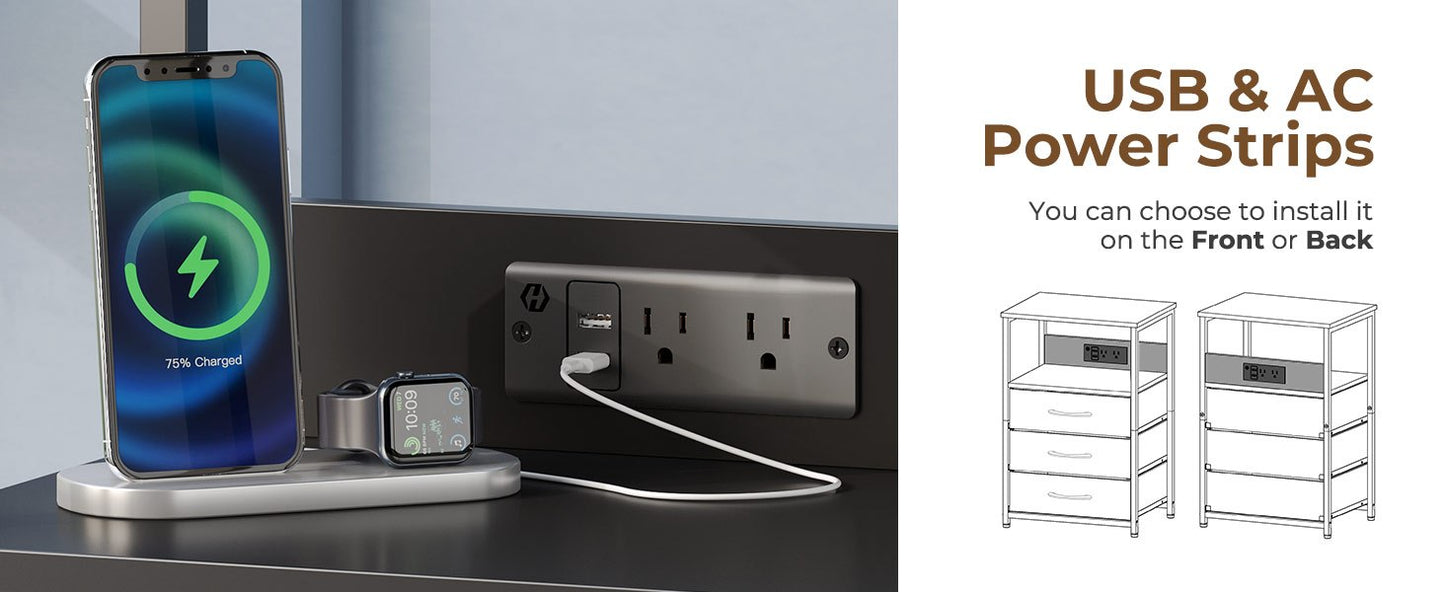 Nightstand Charging Station with LED