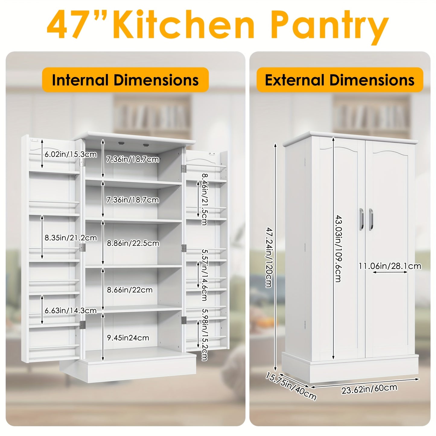 Kitchen Pantry Storage Cabinet