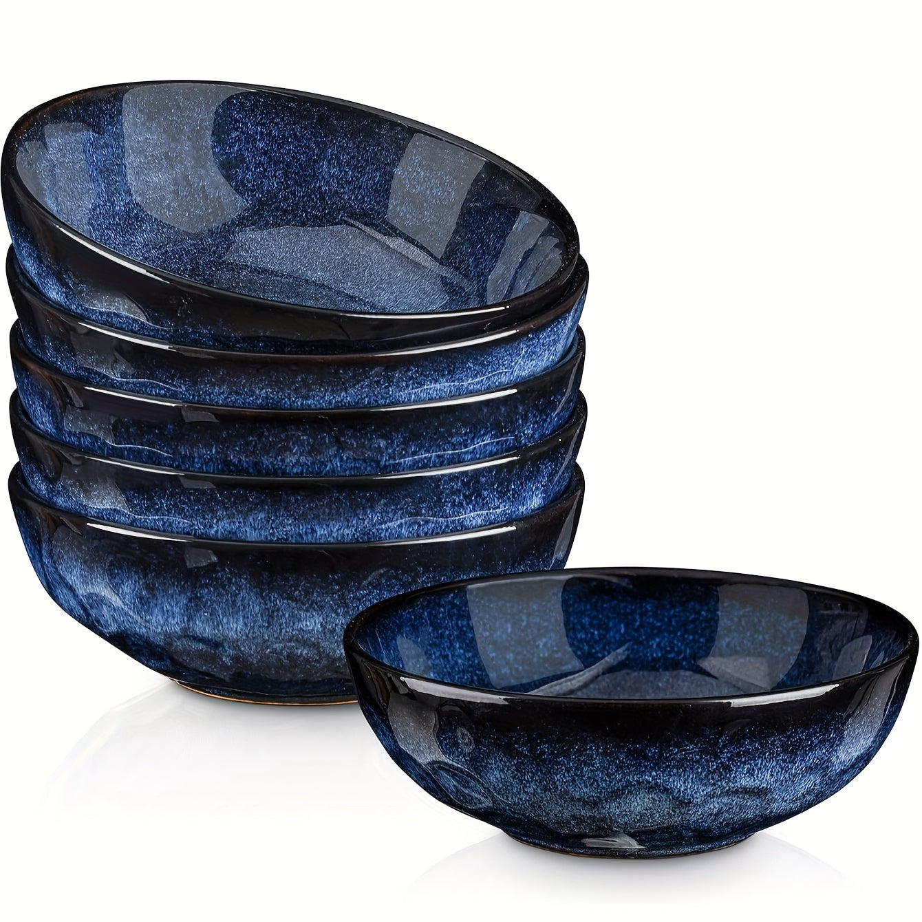 32oz Blue Ceramic Pasta Bowls (Set of 6)