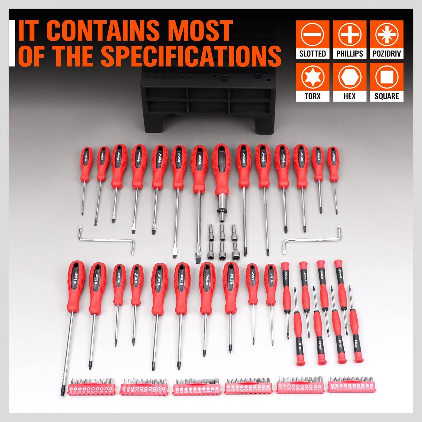 102pc Magnetic Screwdriver Set with Racking