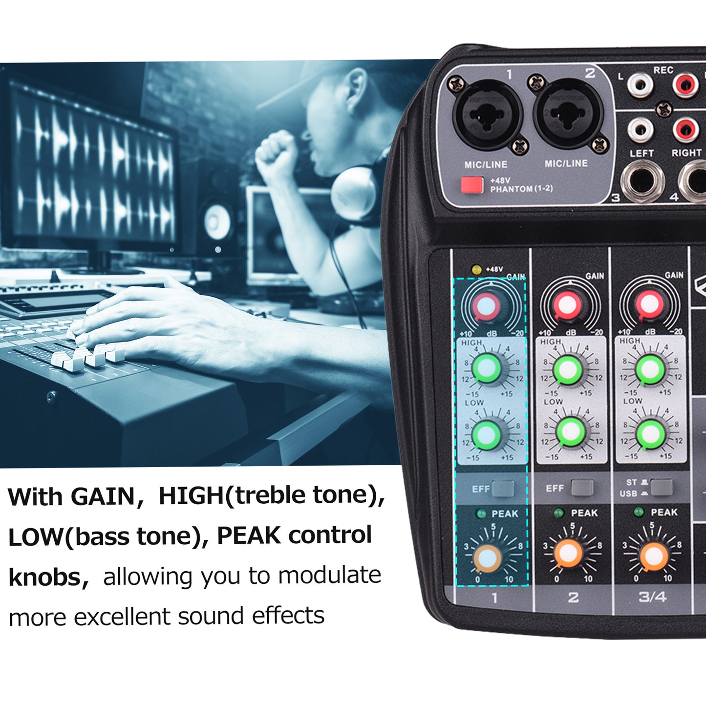 LIXADA AI-4: 4-Channel Portable Mixer with Wireless Connectivity