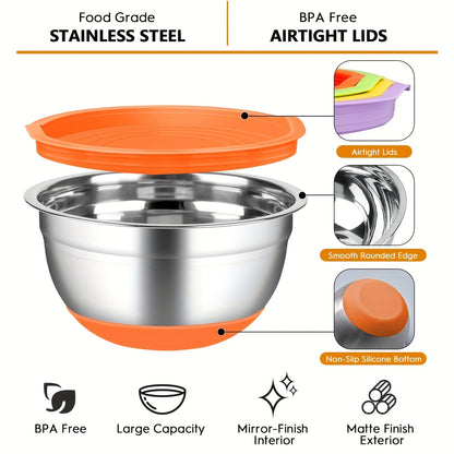 18pc Stainless Steel Mixing Bowl Set