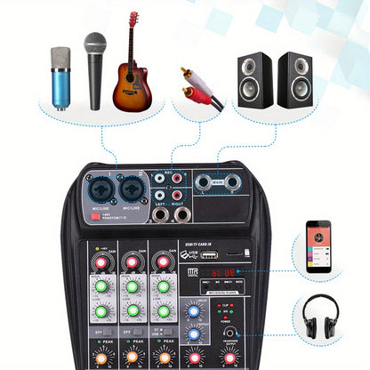 LIXADA AI-4: 4-Channel Portable Mixer with Wireless Connectivity