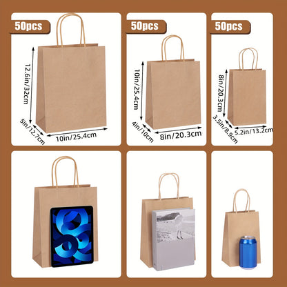 150pc Paper Bags, (8/10/12.6 Inches)