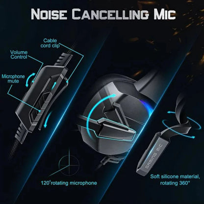 RGB Gaming Headset with Noise Canceling Mic