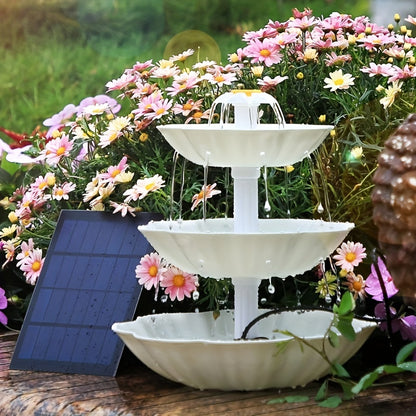 3-Tier Bird Bath With Solar Pump