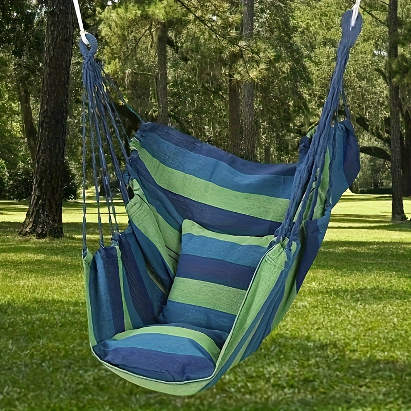 Canvas Swing Hanging Chair with Pillow and Cushion