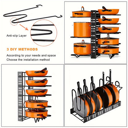 8-Tier Pot Rack Organizer