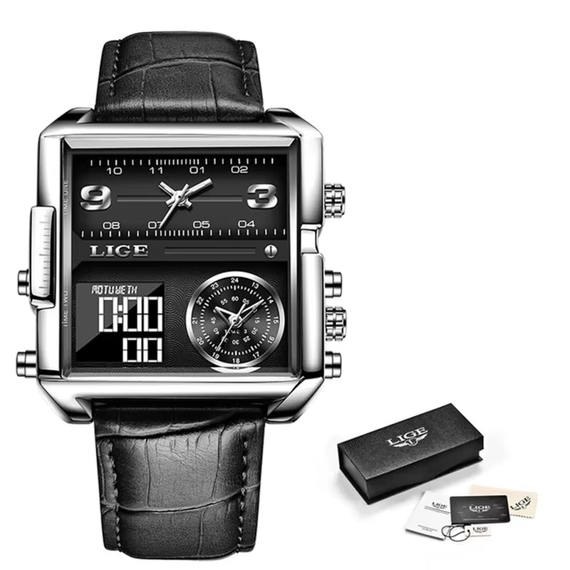 LIGE Luxury Men's Quartz Digital Watch