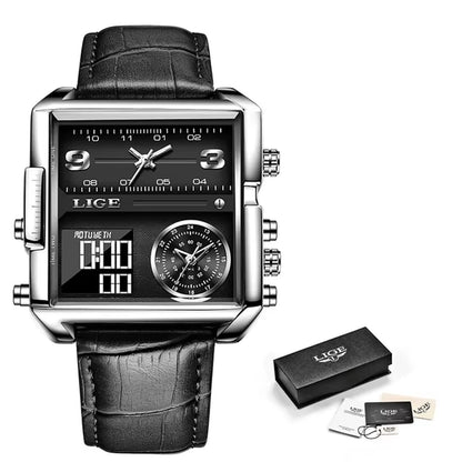 LIGE Luxury Men's Quartz Digital Watch