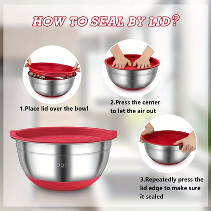 18pc Stainless Steel Mixing Bowl Set