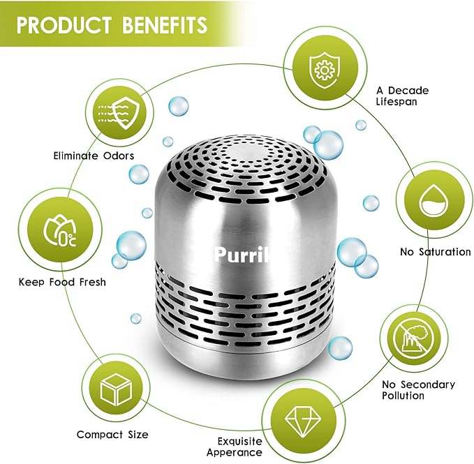 Purriko Stainless Steel Refrigerator Deodorizer