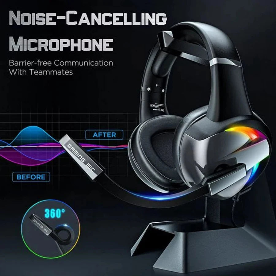 RGB Gaming Headset with Noise Canceling Mic