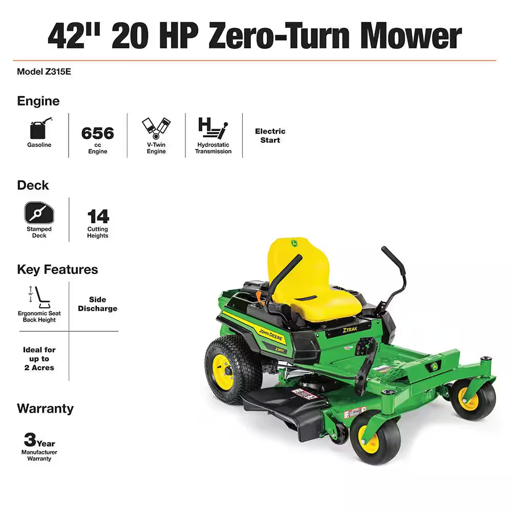 John Deere 20HP 42in Zero-Turn Lawn Mower