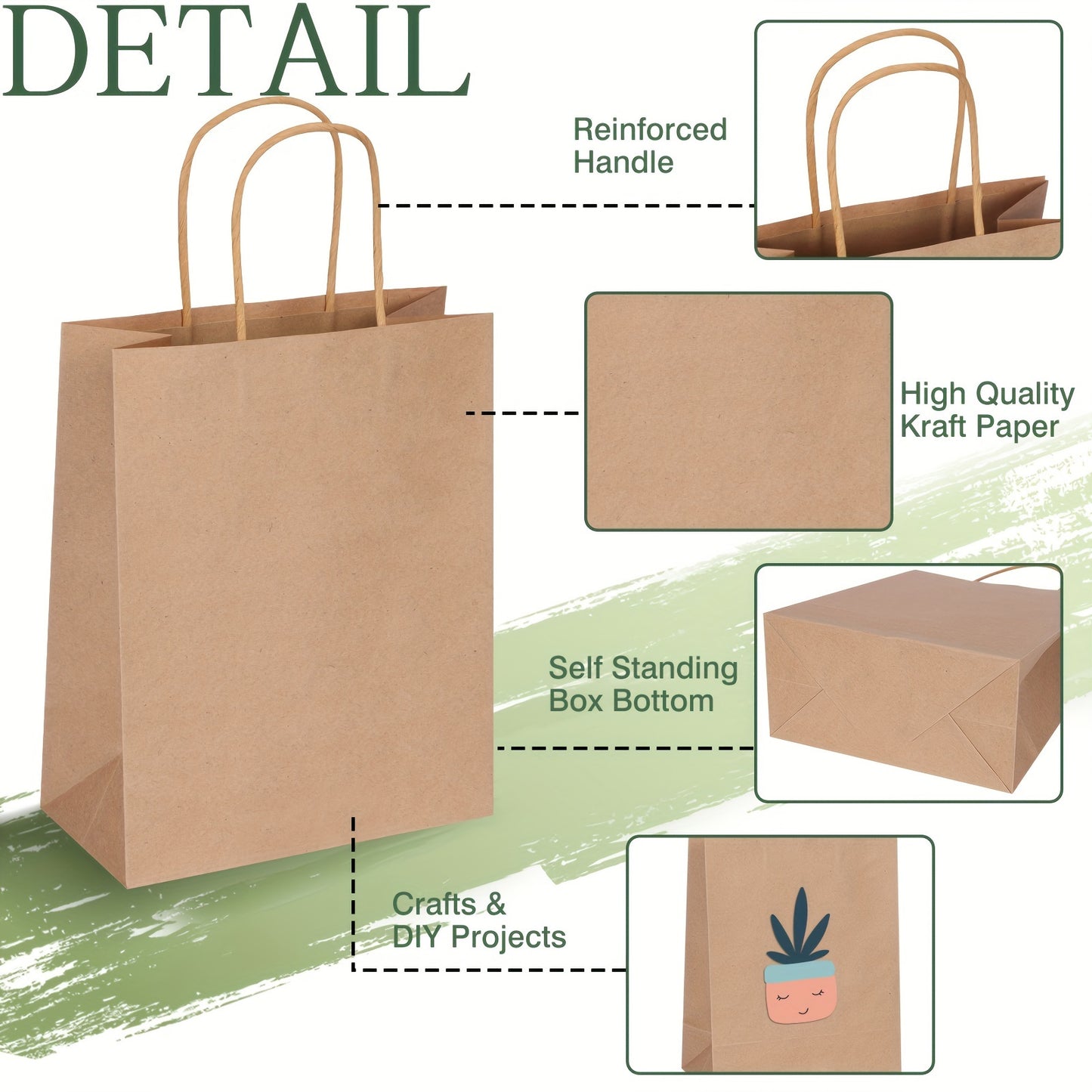 150pc Paper Bags, (8/10/12.6 Inches)