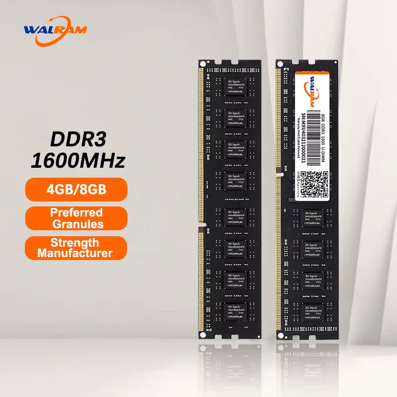 Desktop DDR3 RAM | 4 or 8GB | 1600MHz | 240-pin