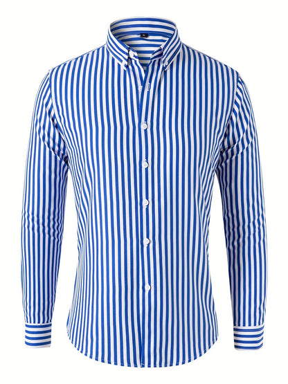 Men's Trendy Striped Button-Down Shirt