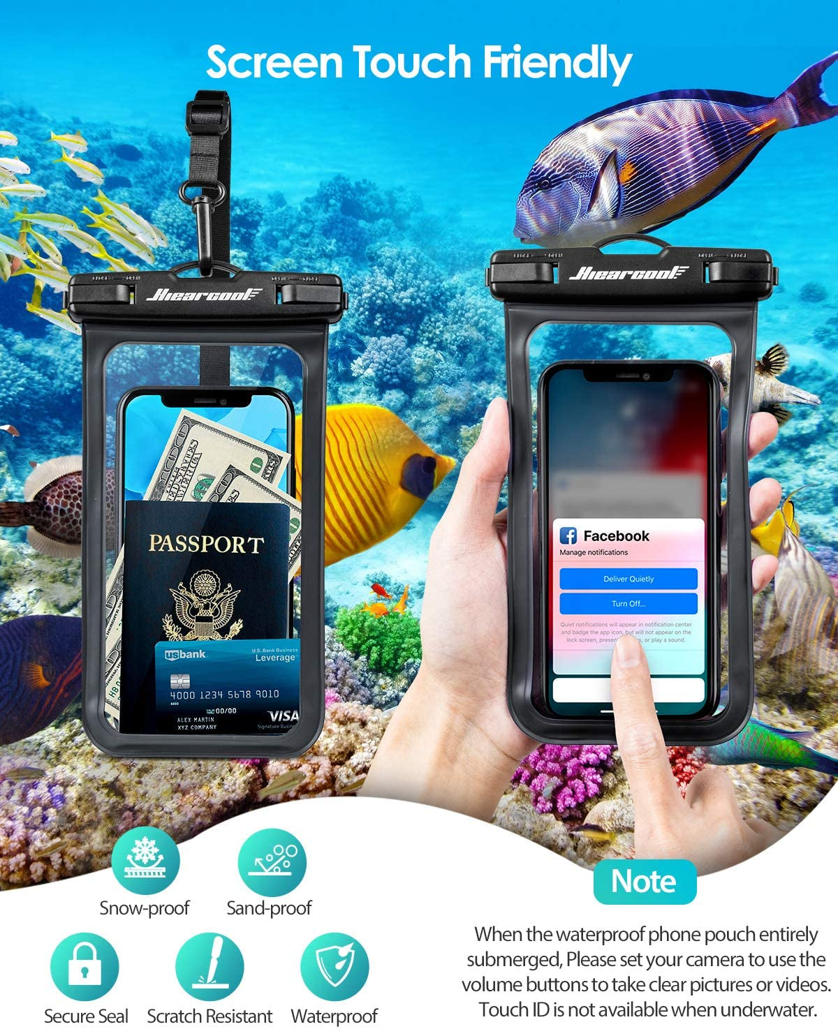 IPX8 Waterproof Phone Pouch (2-Pack)
