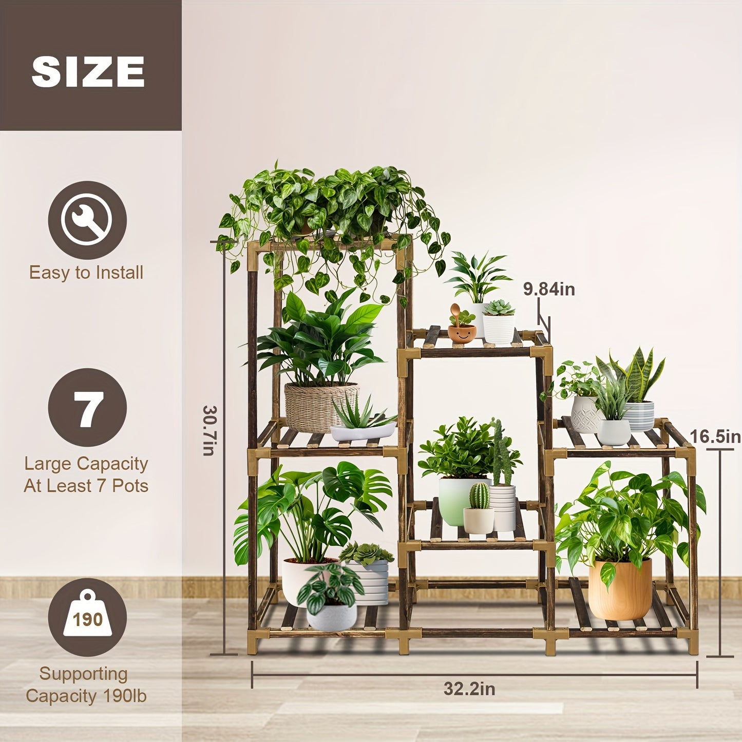 3-Tier Wooden Plant Stand