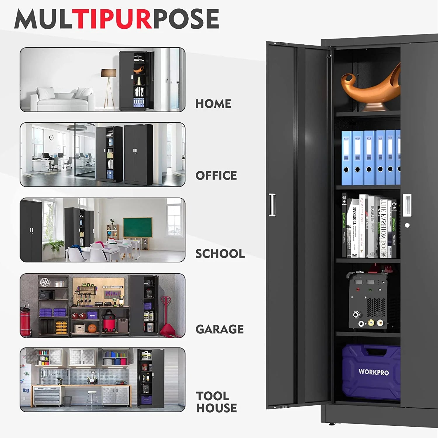 WORKPRO Metal Garage Storage Cabinet