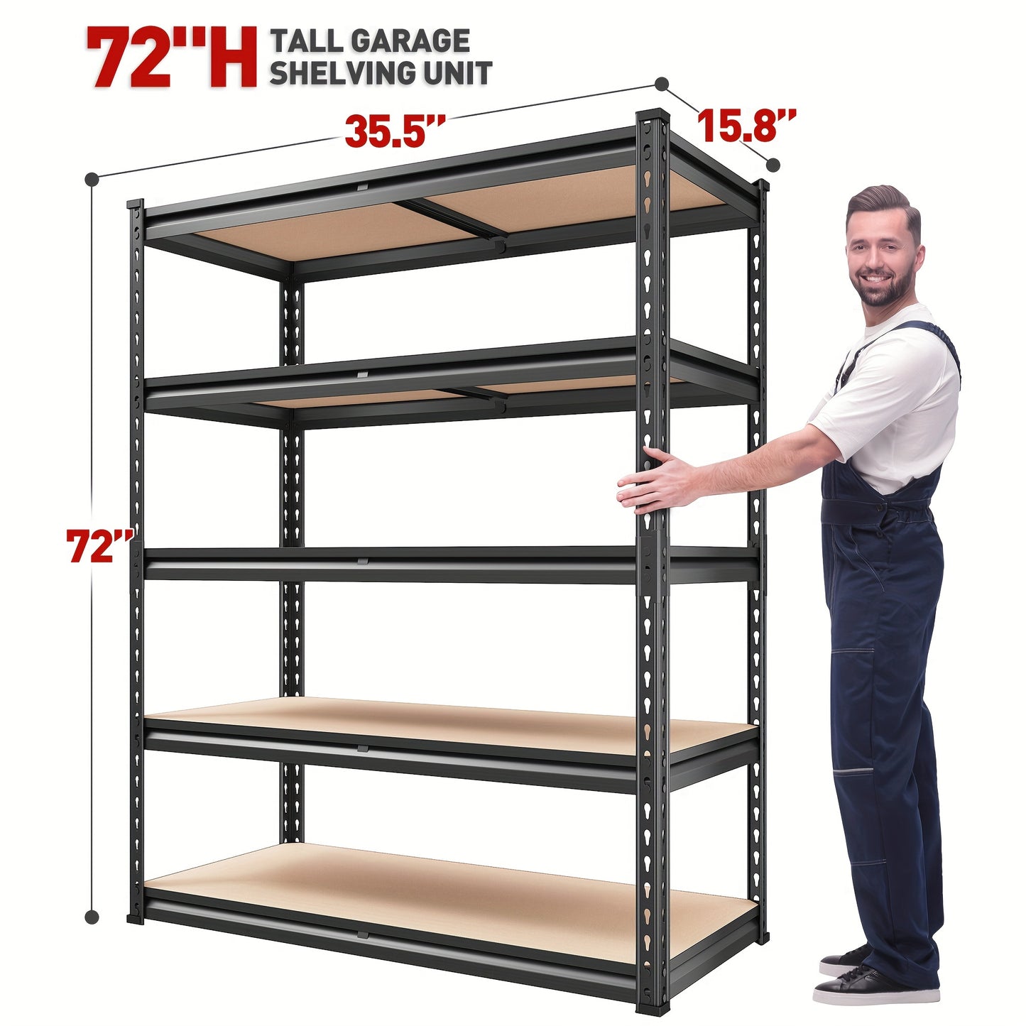 Heavy Duty 1-Ton Garage Shelving Unit