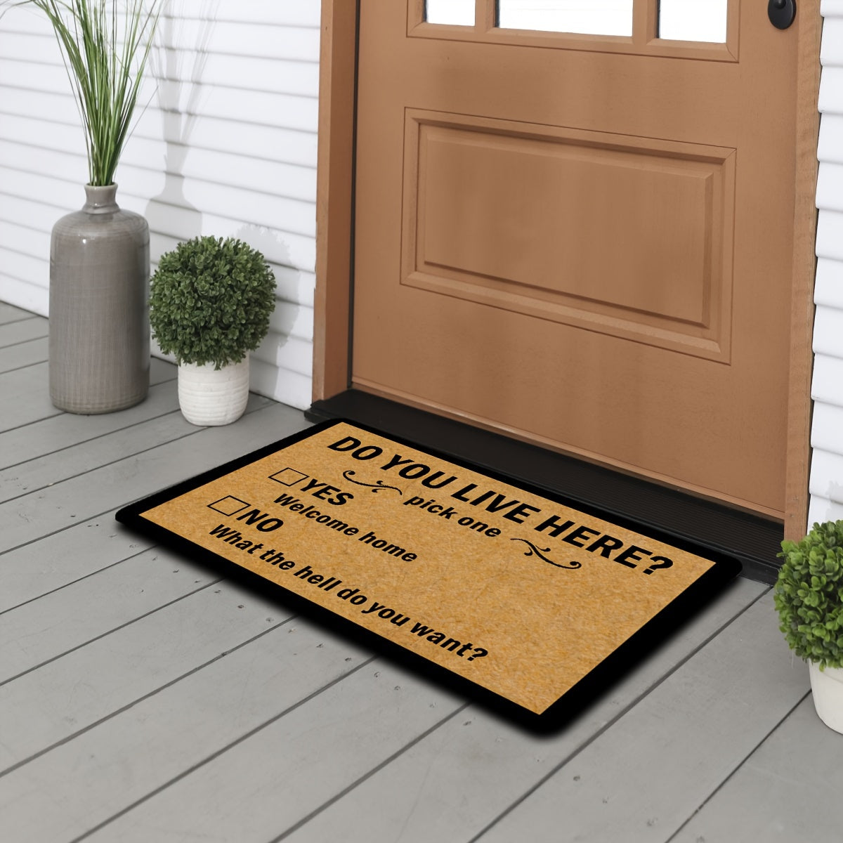 Welcome Mat "Do You Live Here?"