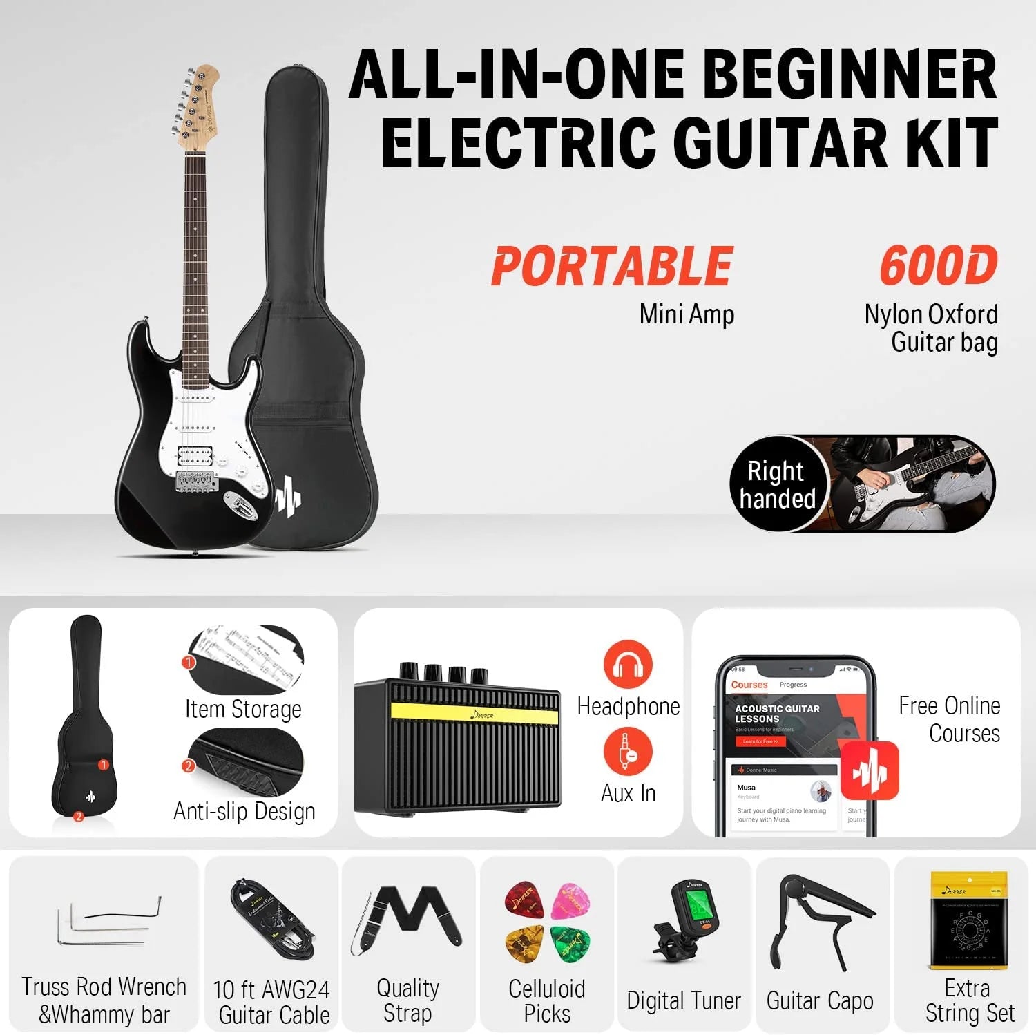 DONNER Electric Guitar Starter Kit