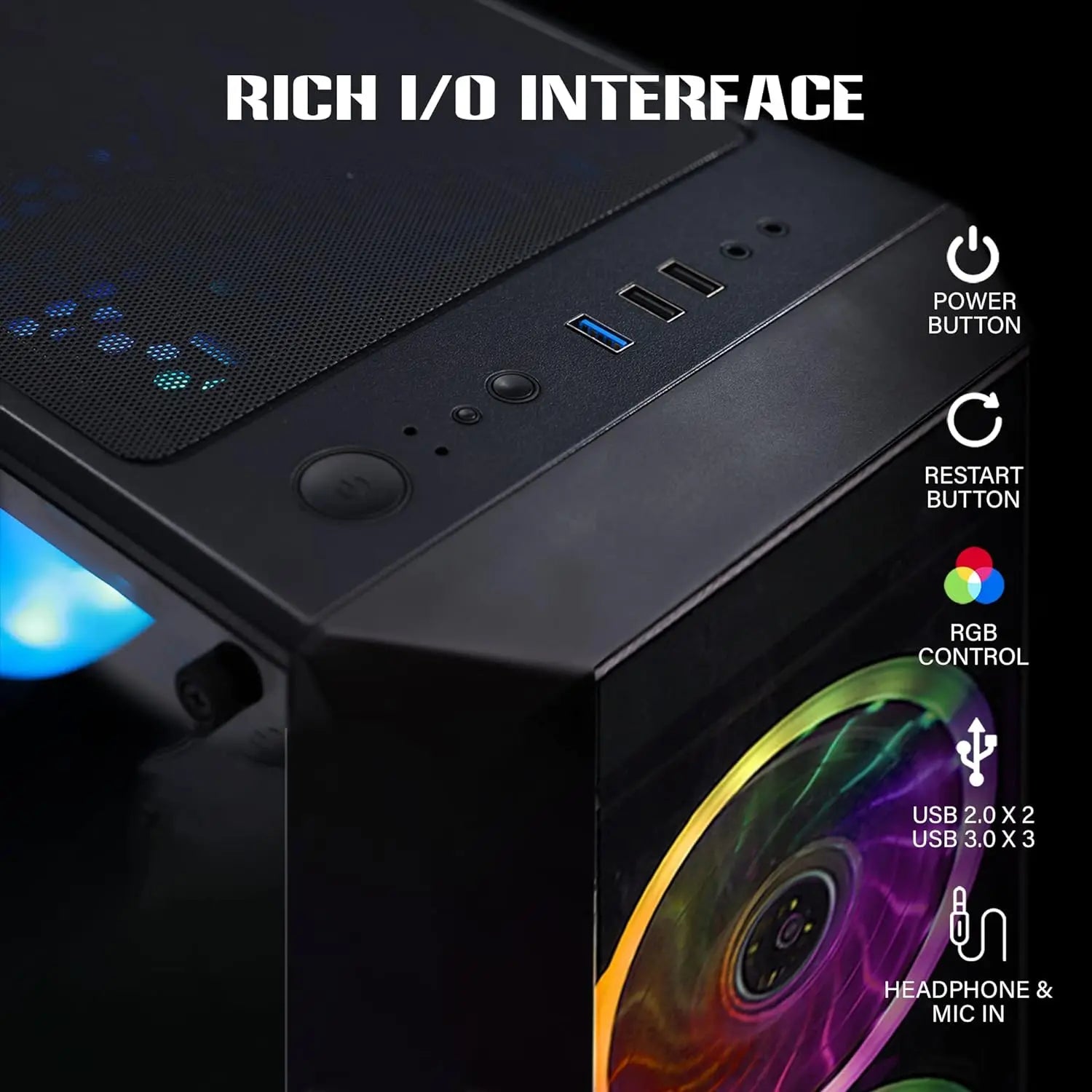 High-Performance Intel i7 Gaming PC with RGB Lighting