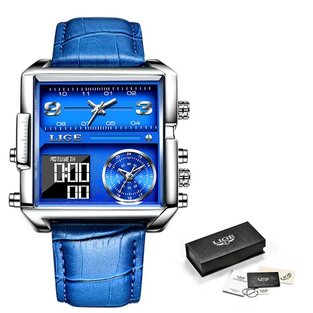 LIGE Luxury Men's Quartz Digital Watch