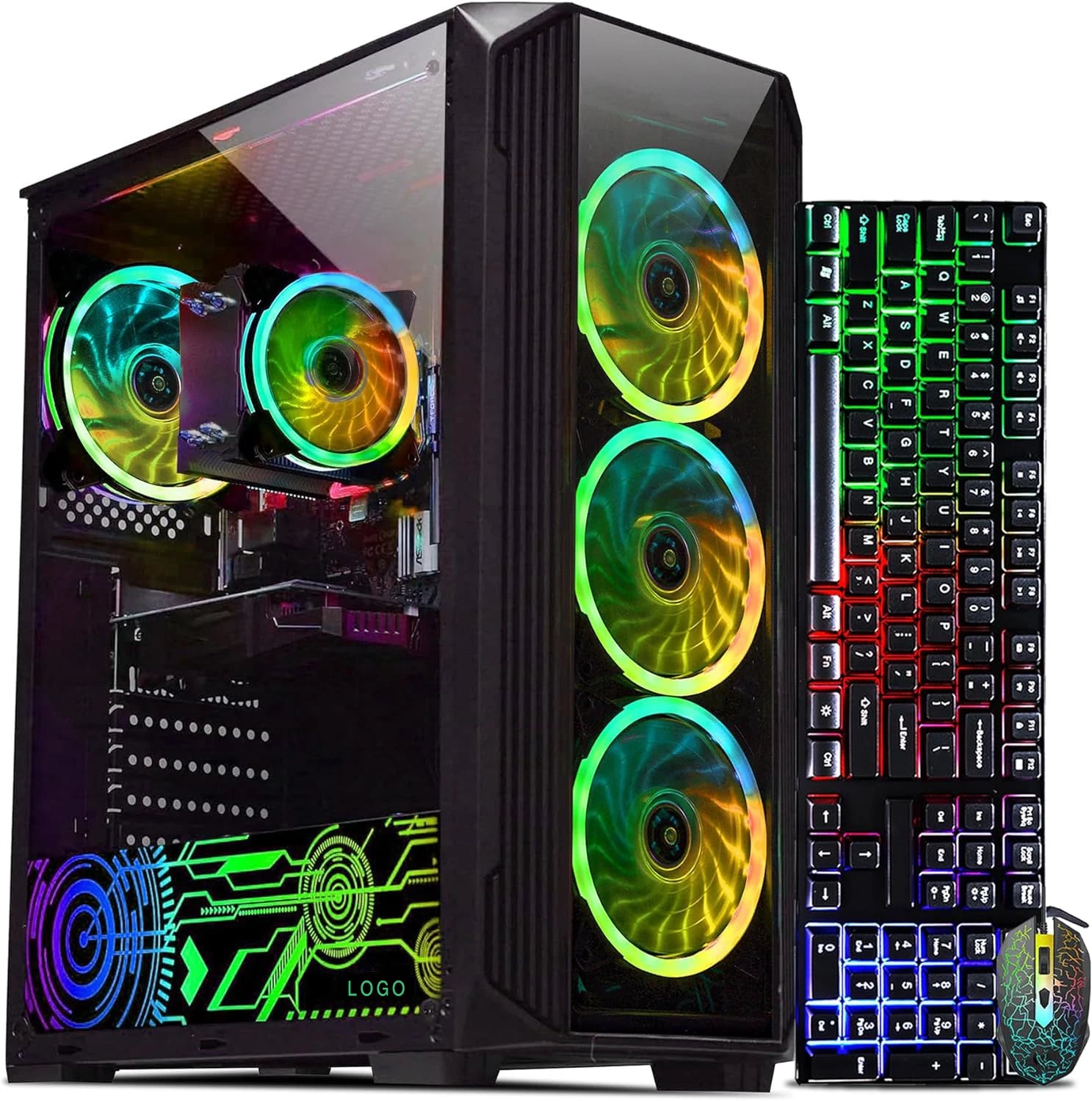 High-Performance Intel i7 Gaming PC with RGB Lighting