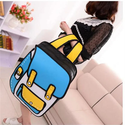 3-D Cartoonish Book Bag